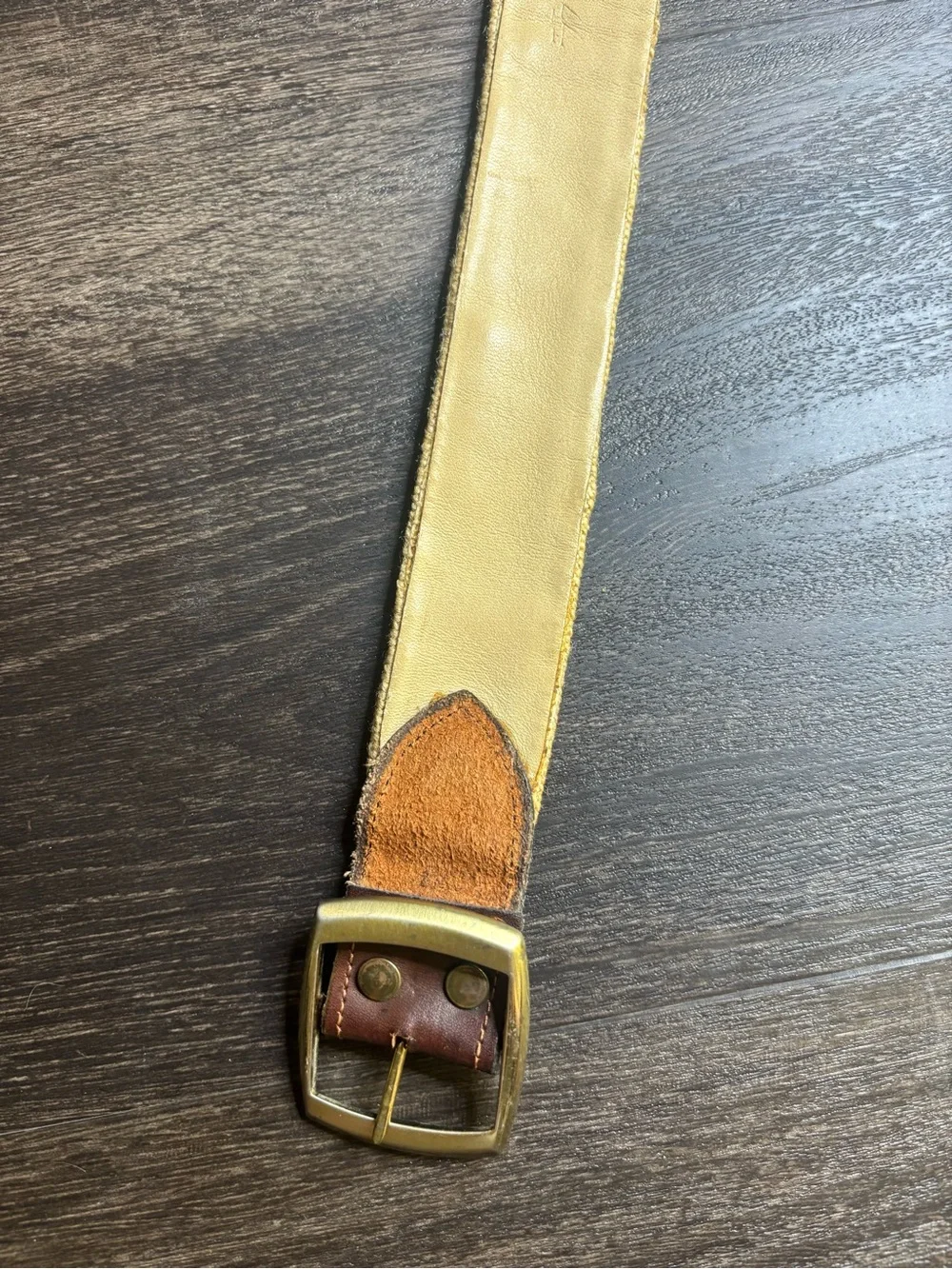 Vintage Handmade Needlepoint Leather Belt Samuel W Duggan Inc Wyss Farms Indiana